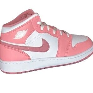 Jordan Retro Pink and White High-Top Sneakers